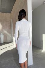 Elegant Textured Knit Dress - Image 5