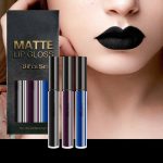 3Pcs Dark Blue Black Purple Matte Liquid Lipsticks - Image 4