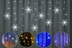 Christmas LED Curtain Snowflake Lights – UK - Image 8