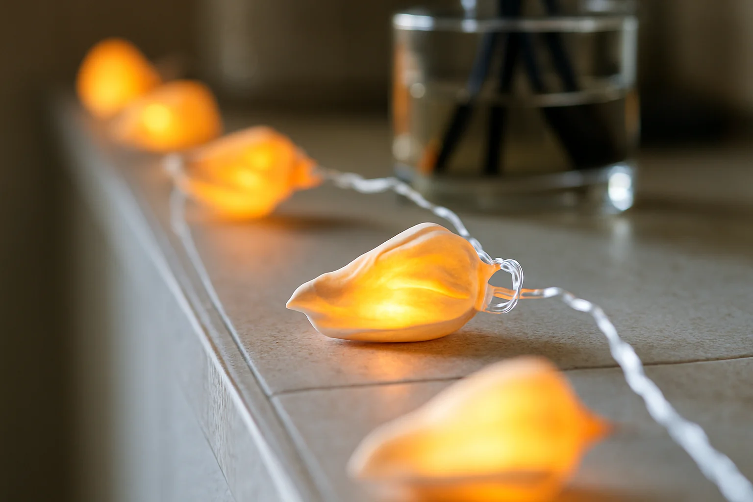 325C943E-6C85-E7B6-BB15-A8048ED42880 1.5m Sea Shell Fairy String Lights – Battery Operated with Timer - UK - Image 1