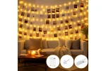 150 LED Photo Clip String Lights – 15M Battery-Powered Fairy Lights with Timer and 60 Pegs – Warm White - Image 3