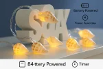 1.5m Sea Shell Fairy String Lights – Battery Operated with Timer - UK - Image 2