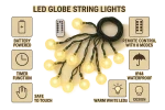 3M Globe Fairy String Lights – 20 LED USB Powered with Remote & 8 Modes – Warm White - Image 8