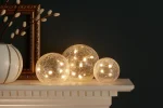Set of 3 Crackled Glass Fairy Light Orbs – Battery Operated Table Lamps with Warm White LEDs & Timer – UK - Image 6