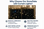Christmas LED Curtain Snowflake Lights – UK - Image 7