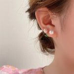 Pink Tulip Flower Pearl Stud Earrings Gift - Image 8