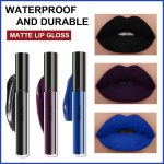 3Pcs Dark Blue Black Purple Matte Liquid Lipsticks - Image 2
