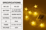 40 LED Battery-Powered Star String Fairy Lights – Warm White – Indoor & Outdoor Use - Image 7