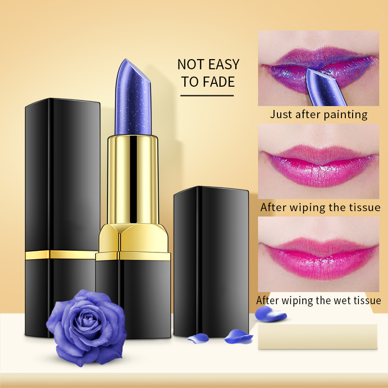 8C956799-1071-25BC-FB2B-A25102BFC685 Blue Rose Lip Temperature Color Changing Natural Long Lasting Waterproof Lipstick - Image 1
