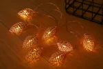 3M 20 LED Geometric Metal Fairy String Lights – Rose Gold Leaf Design – Battery Operated – 8 Modes with Remote - Image 4