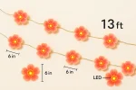 Flower String Lights Fairy Pink Cherry Blossom Lights 13 Feet 40 LEDs USB and Battery Operated Decorative Lights for Girls Bedroom Indoor Outdoor Wedding and Valentines Day - Image 5