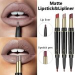 Sexy 16 Colors Double-end Wateproof Matte Lipstick Long Lasting Lip Liner 2 in 1 Lipsticks