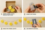 Lemon Slice Fairy Lights – 3M Battery Powered String with Warm Yellow LEDs - Image 4