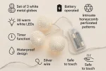 Set of 3 Moroccan Fairy String Lights – Battery Operated – 30 Warm White LEDs - Image 3