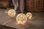 Set of 3 Crackled Glass Fairy Light Orbs – Battery Operated Table Lamps with Warm White LEDs & Timer – UK - Image 5