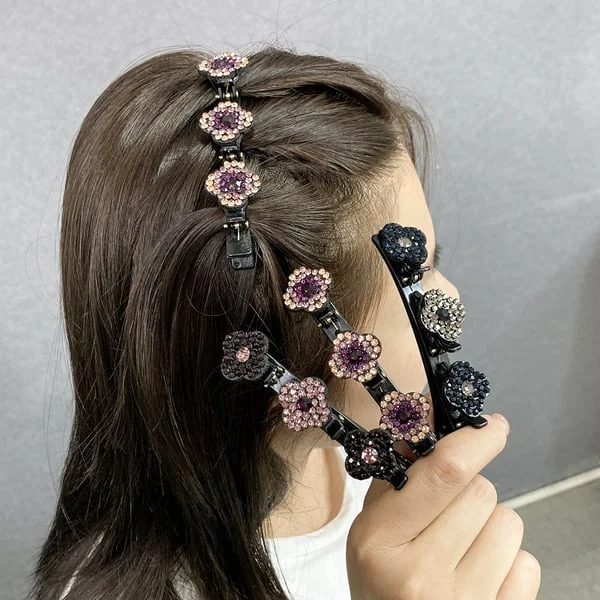 F6C36C0B-D712-9DB7-9E8D-C2BB7D14D763 Sparkling Crystal Stone Braided Hair Clips - Image 1
